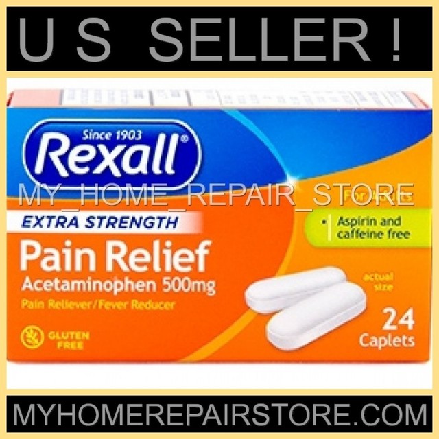 24 REXALL PAIN RELIEF CAPLETS EXTRA STRENGTH ACETAMINOPHEN 500Mg