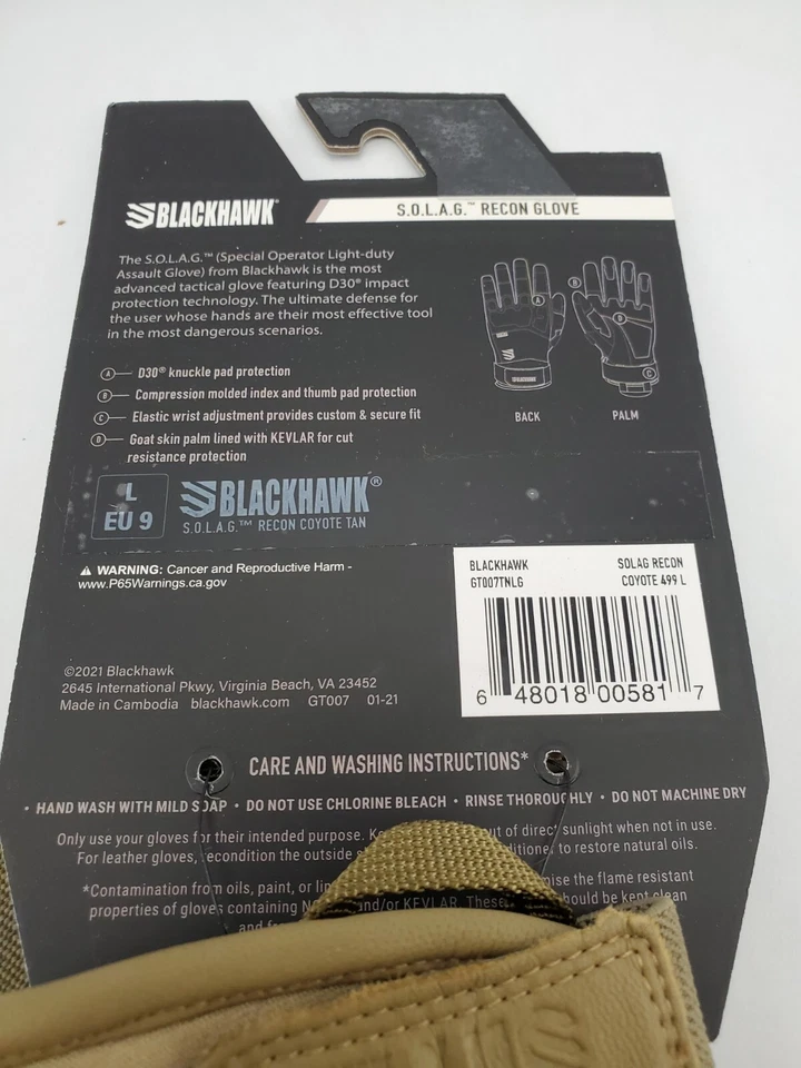 Blackhawk SOLAG Recon Gloves S.O.L.A.G. Touch Screen Compatible  Large - Image 3 of 4