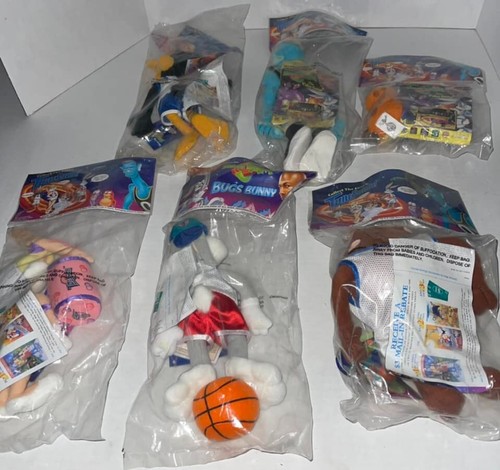 McDonalds Space Jam Tune Squad 1996 peluche juego completo de 6 nuevo en paquete sellado vintage - Imagen 4 de 11