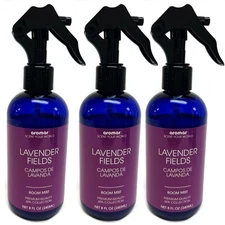 Pack 3 Lavender Field Mist Linen Room Spray Oil Fragrance Odor Eliminator 8oz ea