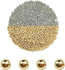 4200PCS Mixed Gold Silver Color Spacer Beads Small CCB Small, Mixed-4200pcs 