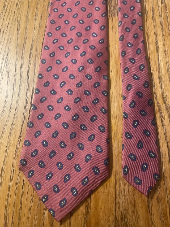 Corbata vintage usada en excelente estado Bert Pulitzer seda foulard cachemir para hombre hecha en EE. UU. Foto 4 de 4