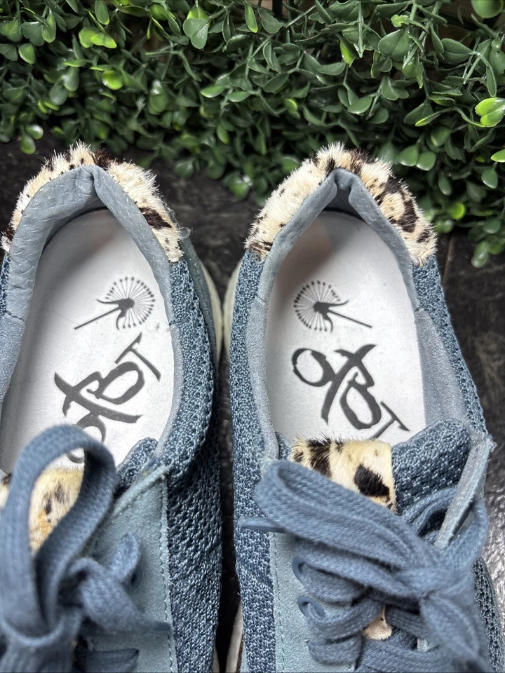 Zapatilla deportiva de velocidad para mujer OTBT 10137 pelo de becerro (talla 8,5 m piel real azul Foto 4 de 4