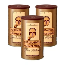 Kurukahveci Mehmet Efendi Turkish Coffee 17.6 oz x3 Rich Aroma Fresh Roast