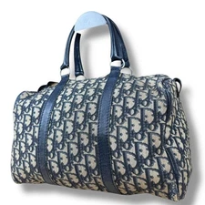 Dior Trotter Mini Boston Handbag Beige Authentic Used From Japan