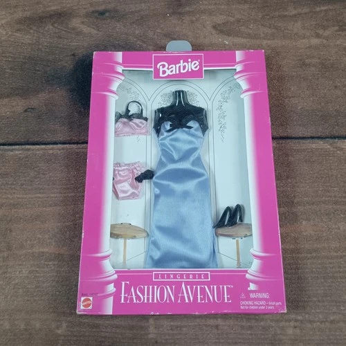 Vintage Barbie Fashion Avenue Lingerie Blue Gown Pink Set 14292 NIB 1996