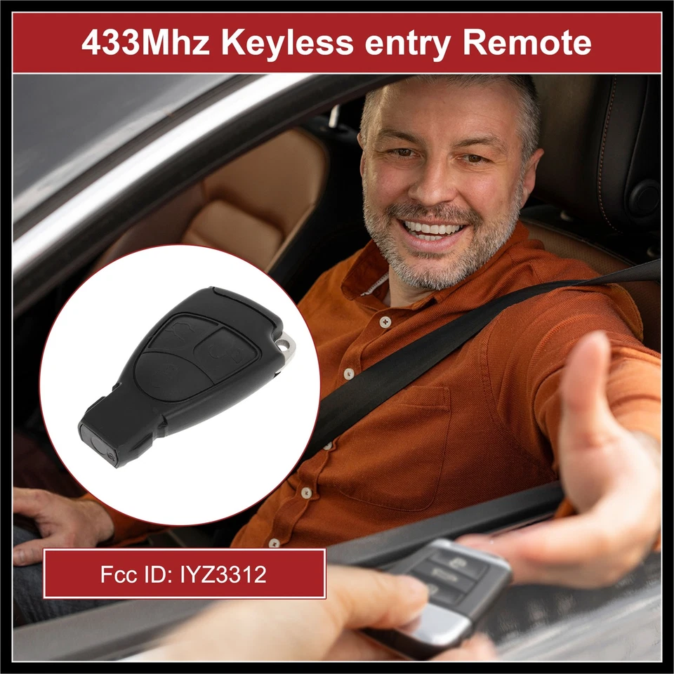 Llavero remoto de entrada sin llave No.IYZ3312 433 MHz para Mercedes Benz B C 96-05 Foto 2 de 4