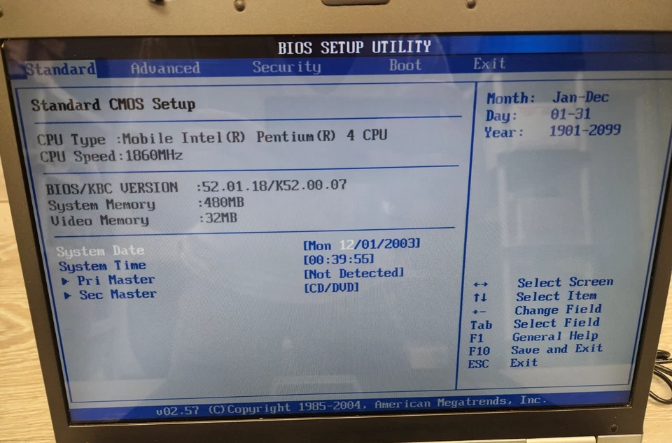 Gateway 7330 7330GZ Laptop PC Intel Pentium 4 @ 1.86GHz 480MB RAM NO HDD READ - Image 2 of 4