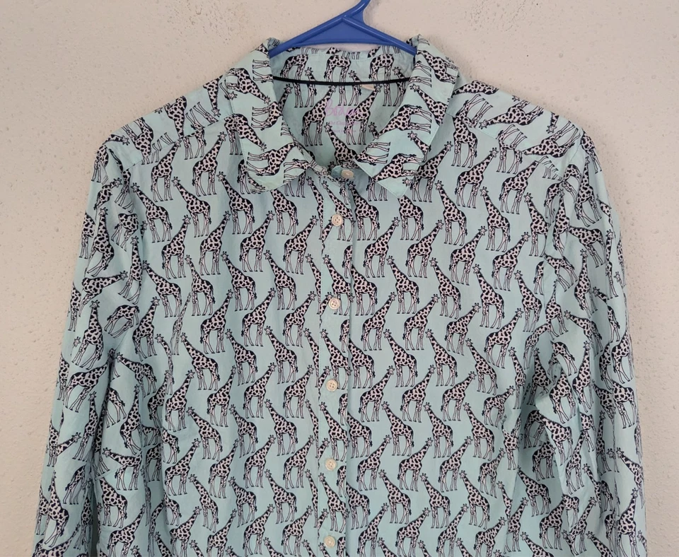Boden Talla 12 R La Camisa Clásica Estampado Jirafa Botones Manga Larga Algodón 2105 Foto 2 de 4