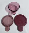 Vintage Pyrex Visions Cranberry P-150 Grab It with Glass & Plastic Lid