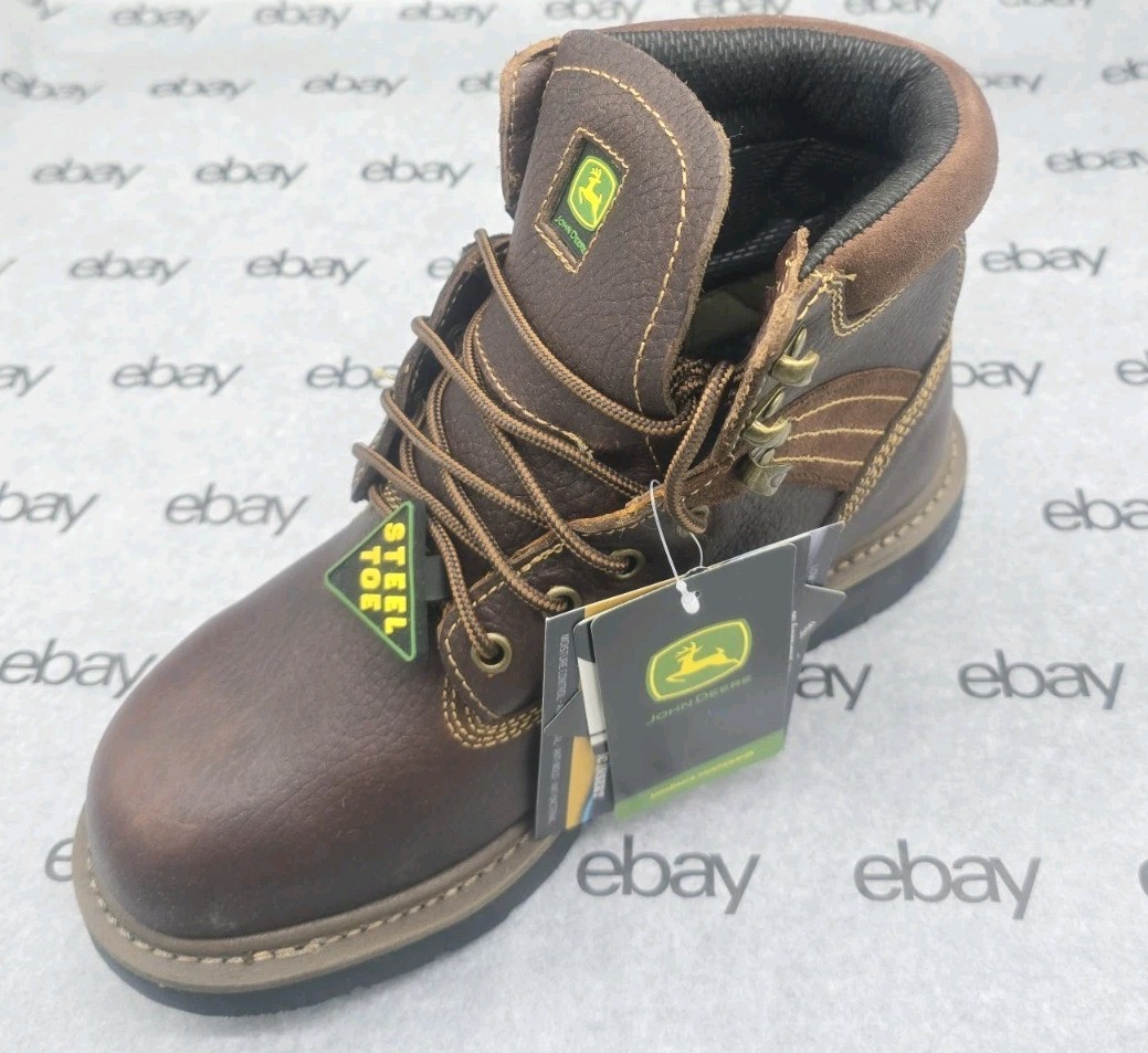 John Deere By Dan Post  Men's 6" Steel Toe Waterproof Work Boots Size: 7W JD6385