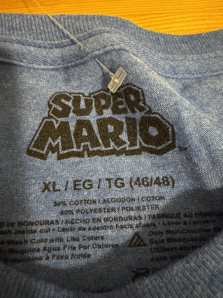 Camiseta Super Mario Azul Talla XL, Nintendo, Años 90, Mario Brothers  Foto 3 de 4