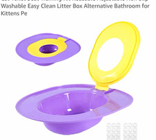 Generic Cat Toilet Trainer Kit Portable Training Seat Insert Purple/Yellow
