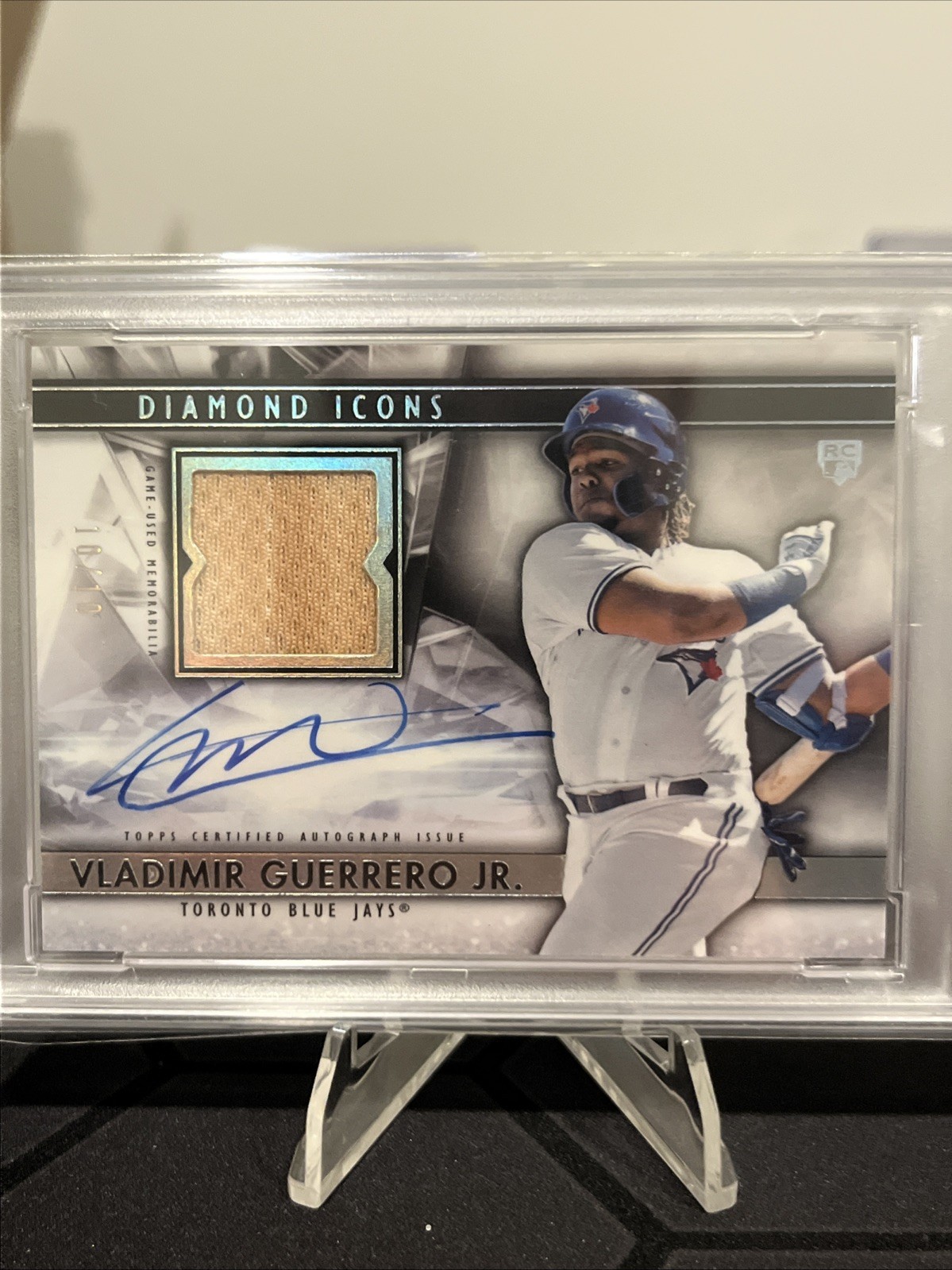 2019 Topps Dimmond Icons Vladimir Guerrero Jr. Rookie Patch Auto PSA 9 10/10🔥🔥 view 3