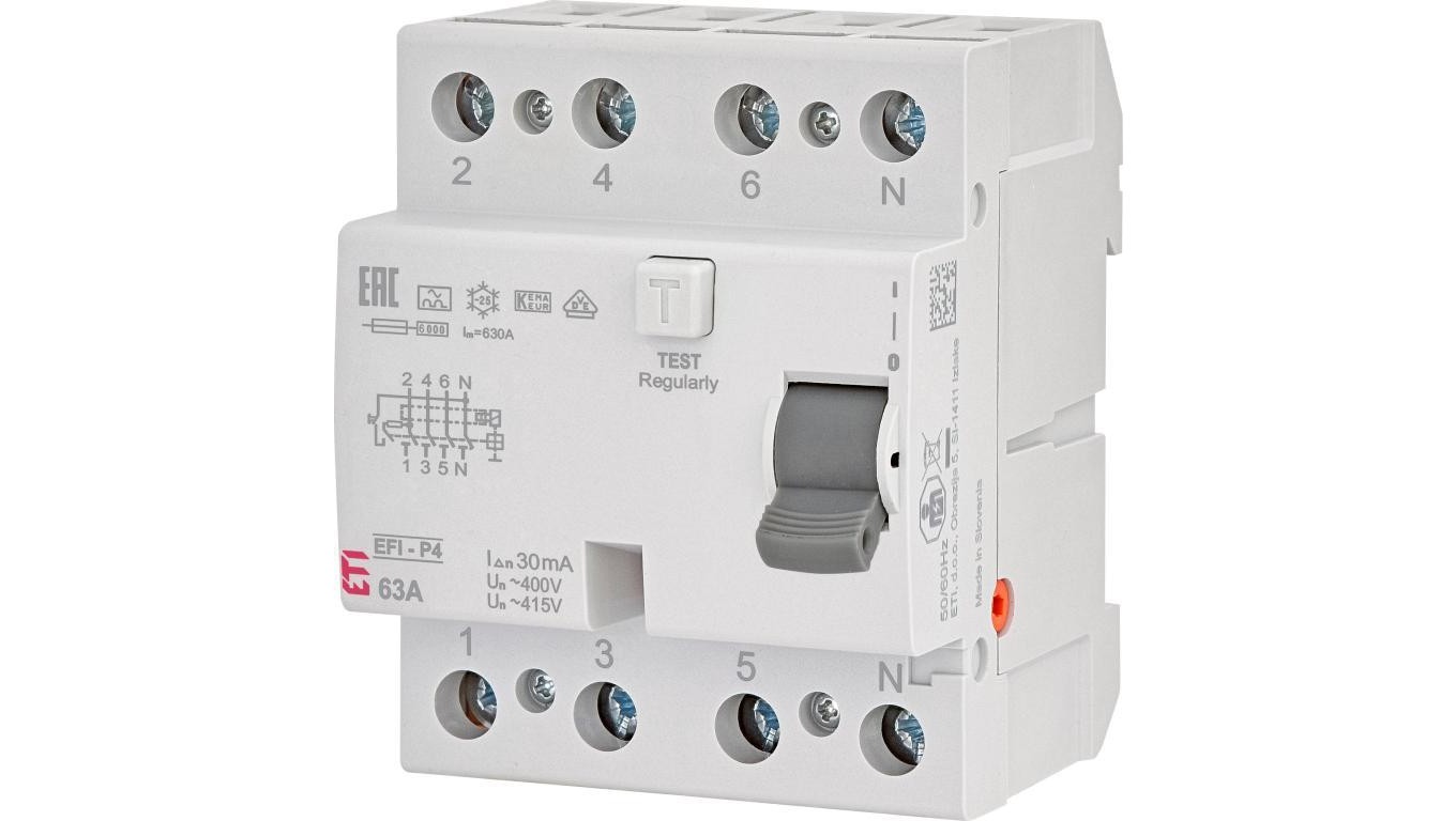 Residual Current Switch 4P 63A 0.03A ASTI EFI6-P4 002061663