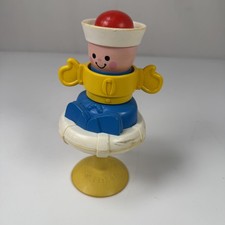 Vintage 1984 Fisher-Price Roly Poly Wobbler Sailor Toy #415 Made in USA