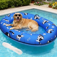 61in Inflatable Dog Pool Float, Heavy Duty Puncture Resistant Water Raft