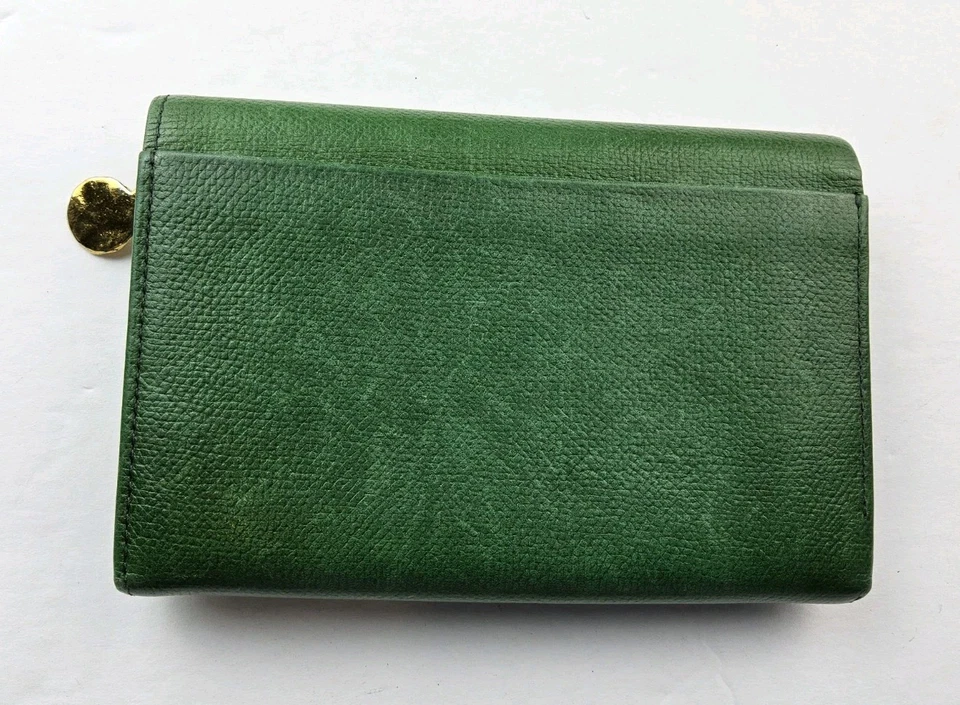 Cartera plegable a presión de cuero verde Sonia Rykiel Foto 2 de 4