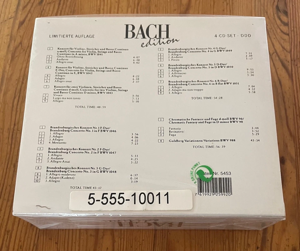 Bach Edition - Johann Sebastian Bach,  4 CDs Set originalverpackt - Bild 2 von 2