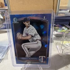 2025 Topps Bowman Draft Chrome Sapphire AJ Russell BDC-51 1st Texas Rangers