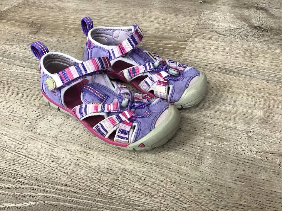 Sandálias sapatos femininos Keen tamanho juvenil 1 Seacamp 2 roxo rosa caminhada aquática 1016439 - Imagem 2 de 4