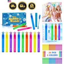 36 Pieces Mini Bubble Wands,Bubble Party Favors Assortment Toys for Kids,Them...