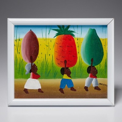 Jacques Richard Chery Style Tropical Fruit Pineapple Papaya Painting Haiti