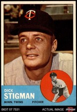 1963 Topps #89 Dick Stigman Twins 7.5 - NM+