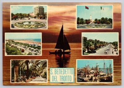 S. Benedetto del Tronto Italy Multi-View Chrome Postcard GRP Milano Unposted