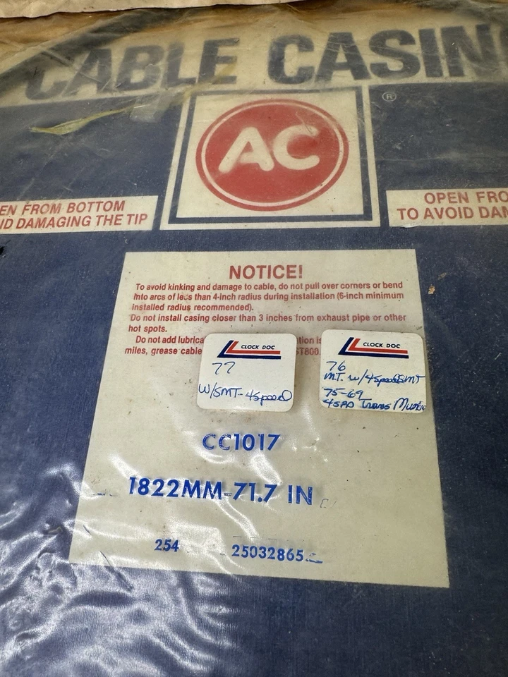 NOS GM Ac Delco CC1017 25032865 Speedometer Cable Chevrolet - Image 2 of 4