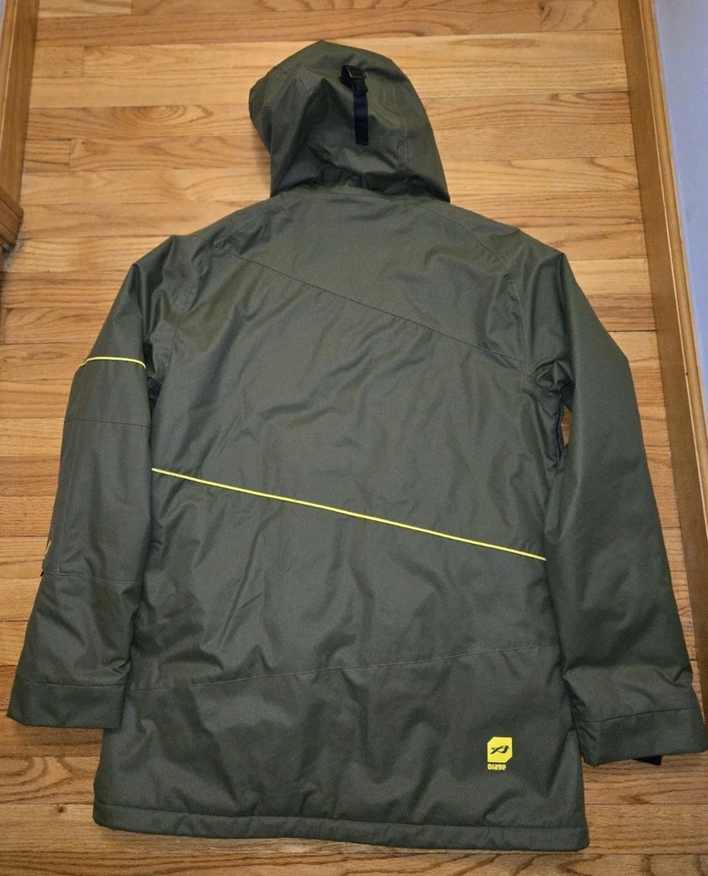 Chaqueta de esquí Orage verde oliva/amarillo talla grande Foto 2 de 4