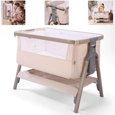 Image of Tutti Bambini CoZee Lite Bedside Crib Latte with Mattress [Birth to 6 Months]