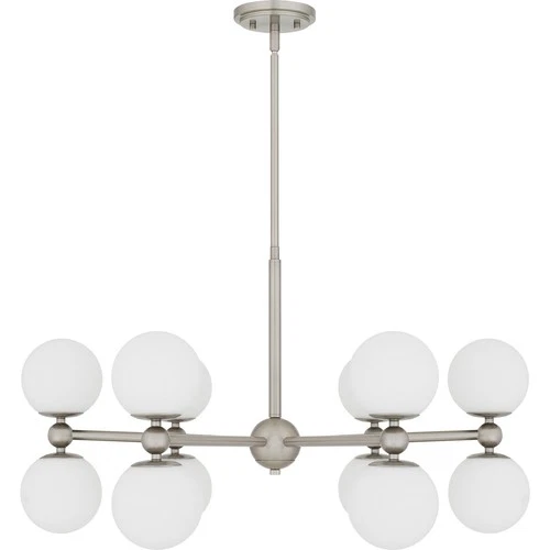 Brushed Nickel 12 Light Chandelier from the Elser Collection - Picture 2 of 6