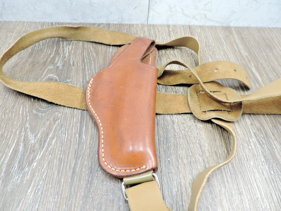 Коричневая кожаная наплечная кобура Bianchi 13 для полуавтоматической правосторонней стойки - Изображение 2 из 4