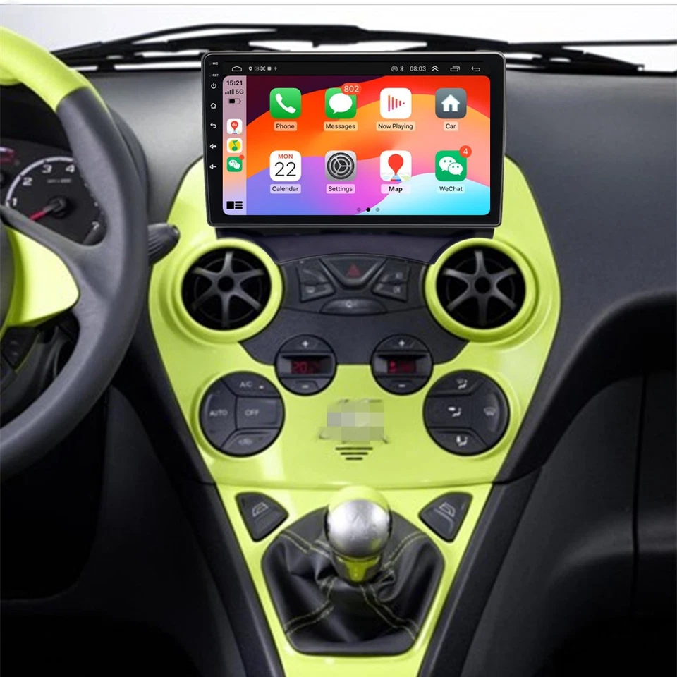 Radio estéreo para automóvil 9"" Android 14 Carplay 4+32 GB navegación GPS para Ford Ka 08-14 Foto 4 de 4