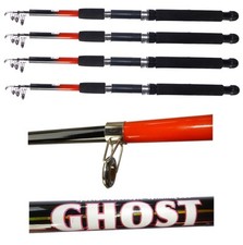 kit 4 canne ghost 2.10m tutta pesca mare lago fiume galleggiante fondo trota
