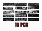 15 BLACK & WHITE FUNNY MOTORCYCLE HELMET BIKER VINYL STICKERS