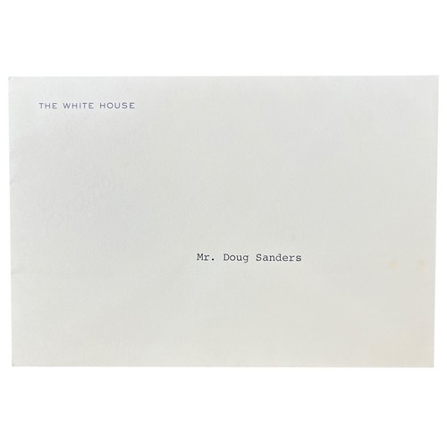 Tarjeta de nota del presidente autografiada de George H. W. Bush a Doug Sanders 13/08/1992 PSA - Imagen 2 de 3