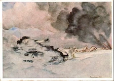 Mint Germany Military Art Postcard Wehrmacht soldiers Tank Ready to Attack WWII