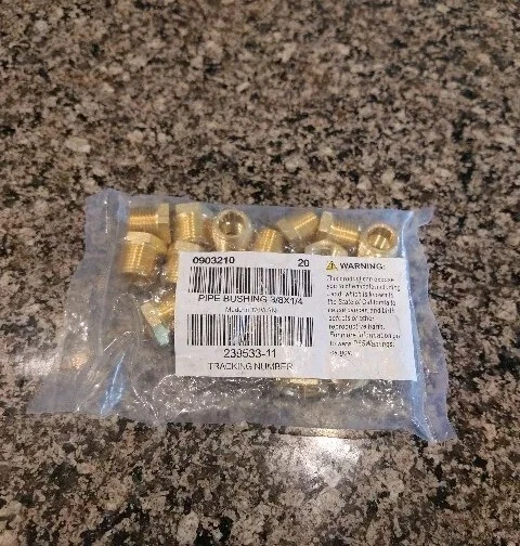 (20-Pk) Bushing Pipe Brass 3/8" x 1/4"  - Image 2 of 2