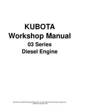 Kubota 03 Series Diesel Engine Workshop Manual Delivered Today