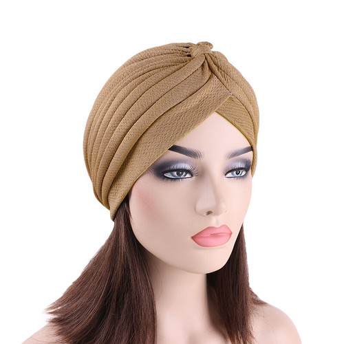 Womens Pleated Turban Hat Casual Headwraps Lightweight Retro Muslim Cap - Picture 5 of 26