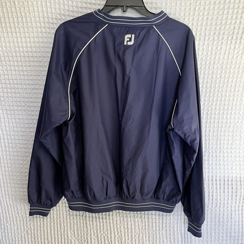 Foot Joy Wind Shirt Womens M Navy Blue Vneck Pullover Golf Lightweight Jacket - Picture 2 of 11