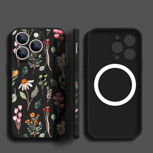 Flower Magnet Soft Case For iPhone 16 15 14 Pro Max 13 12 11 MagSafe Phone Cover - Picture 14 of 21