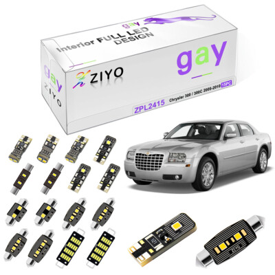 15 Bulbs Deluxe White LED Interior Map Light Kit For Chrysler 300 300C 2005-2010