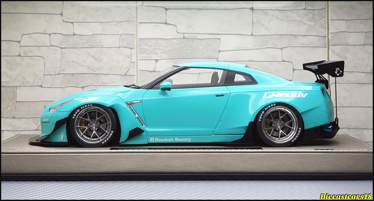 1/18 Makeup Eidolon Nissan GTR R35 Rocket Bunny Mint Green | eBay