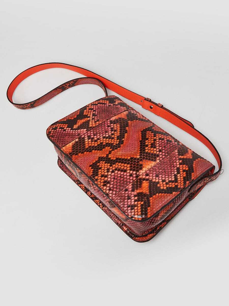 Gucci Orange/Black Python Soft Jackie Convertible… - image 3