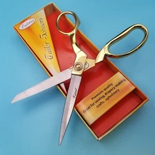 Tailors Scissors Gold 8.5" 4" blade Dress Maker Upholstery Sewing Drapery Crafts
