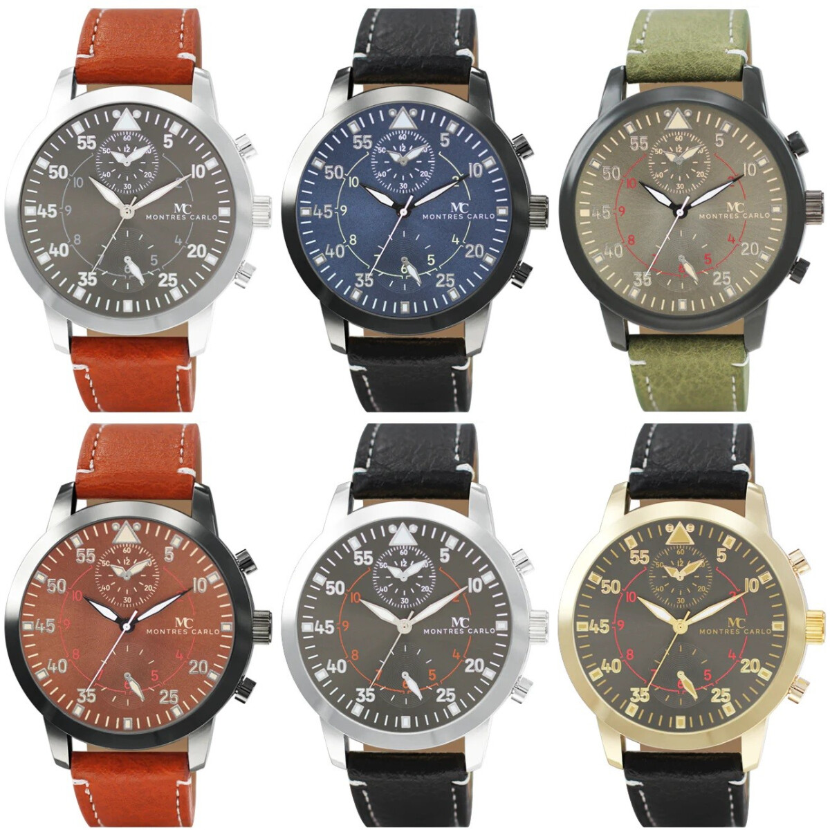 Leather strap watch 50 mm Charles Hubert 46 m.m. Stainless Rd Watch with Tan Leather  main image 2