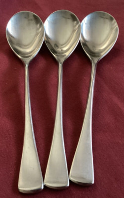 Fraser WMF Cromargan CANNES FESTIVAL 3 Lg Soup Spoons Stainless Germany Flatware